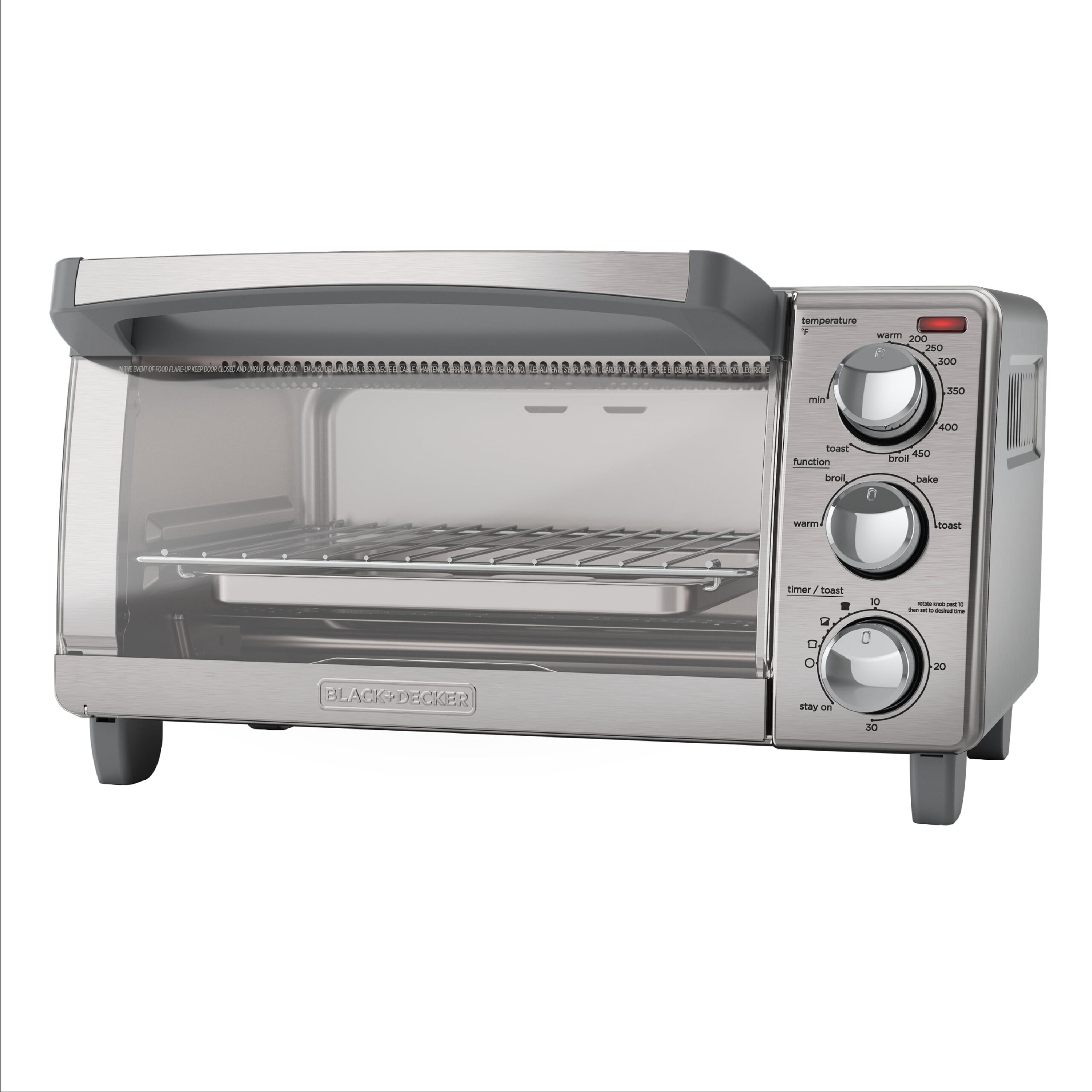 BLACK+DECKER 4-Slice Toaster Oven. Easy Controls. Stainless Steel. TO1760SS
