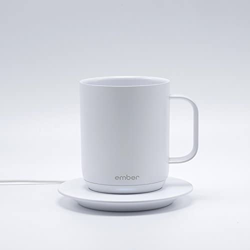 Ember Temperature Control Smart Mug. 10 Ounce. 1-hr Battery Life. White - App Controlled Heated Coffee Mug
