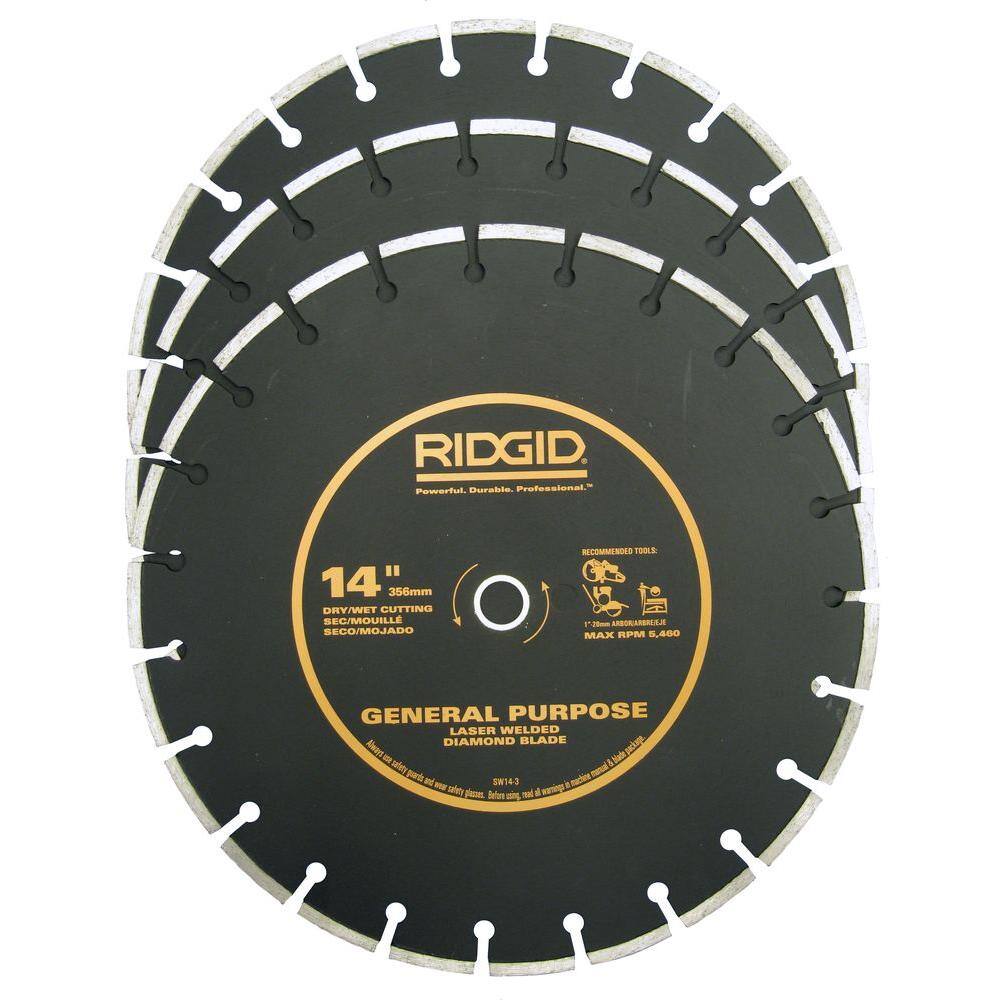 RIDGID HD-SW14-3 14 in. Diamond Blade (3-Pack)