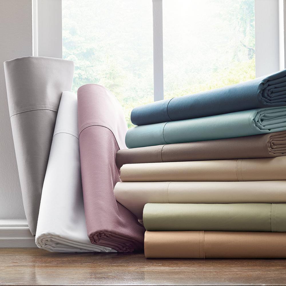 The Company Store  Legends Hotel White 450-Thread Count Wrinkle-Free Supima Cotton Sateen Queen Fitted Sheet - White