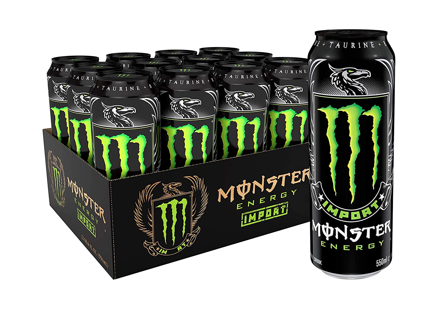 Monster Energy Energy Drink Import. 18.6 Ounce (Pack of 12)