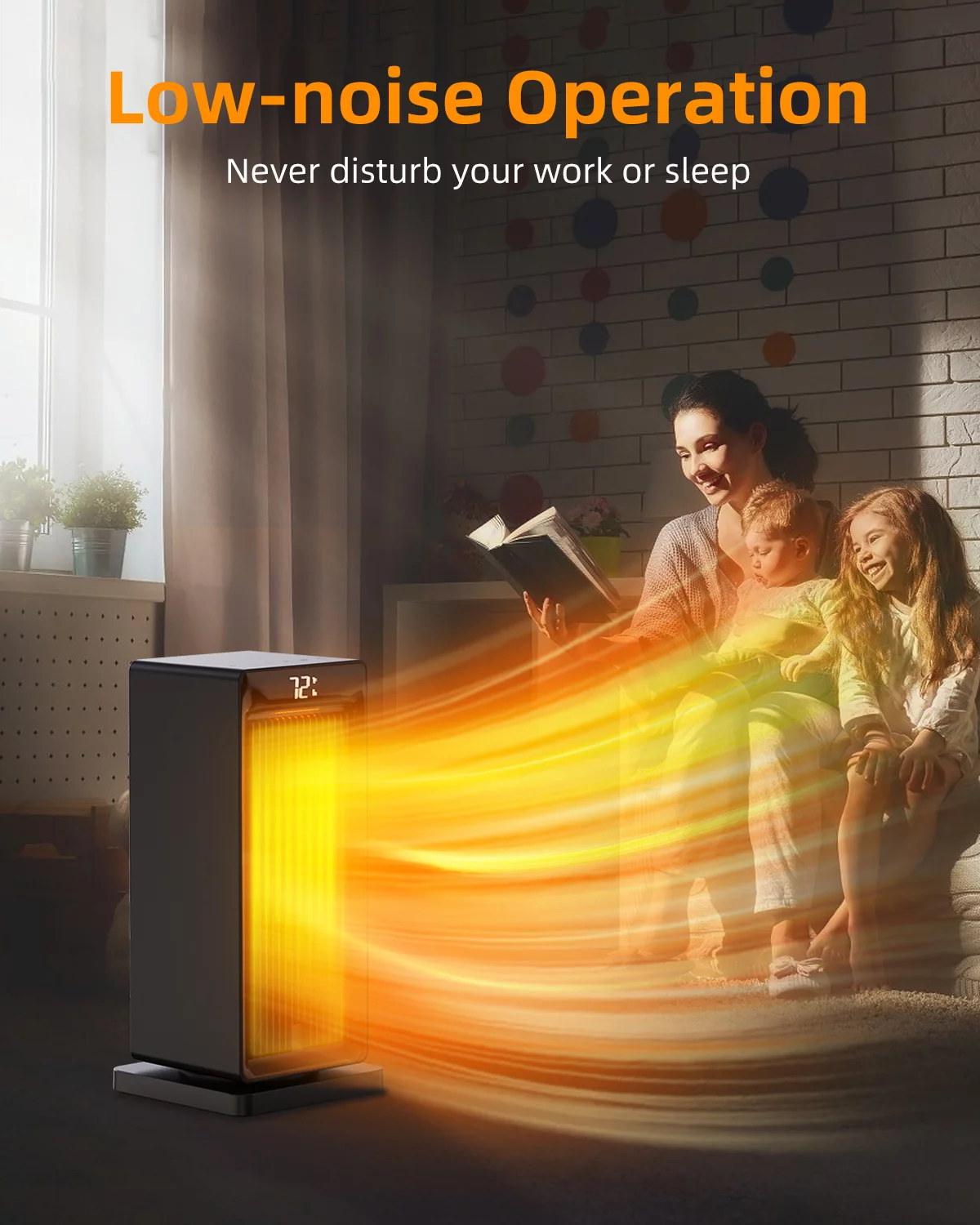 ALROCKET 1500W Tower Heater with Oscillation ECO thermostat for Indoor Bedroom Office Use