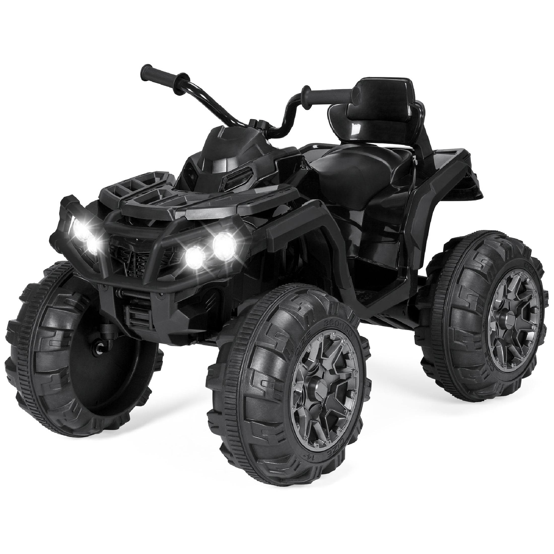 Best Choice Products 12V Kids Ride-On ATV Quad w/ Bluetooth. 3.7mph Max. Treaded Tires. LED Lights. Radio - Black