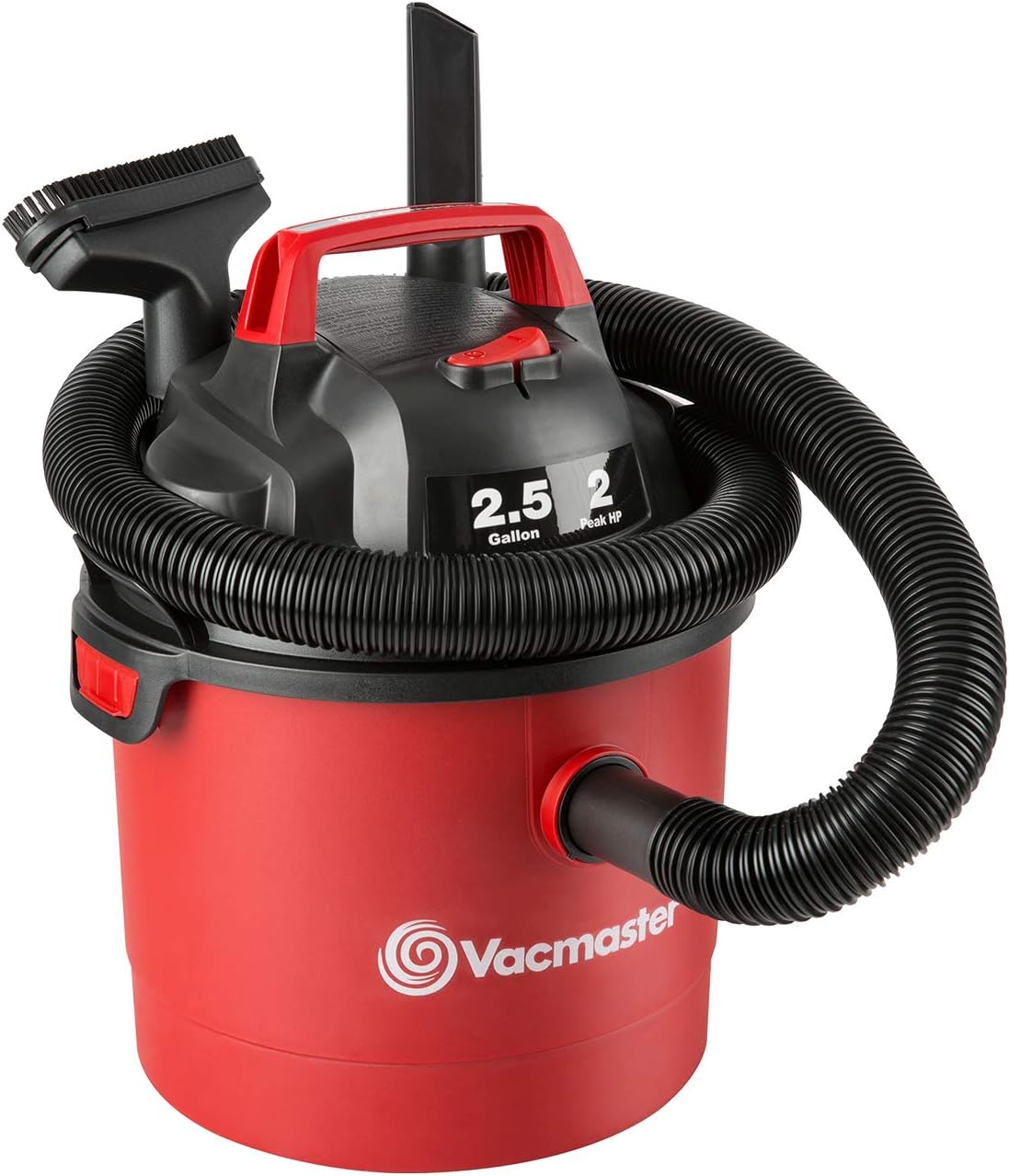 Vacmaster 2.5 Gallon Shop Vacuum Cleaner 2 Peak HP Power Suction Lightweight 3-in-1 Wet Dry Vacuum with Blower & Wall Mount Design for Cleaning Car. Boat. Pet Hair. Hard Floor