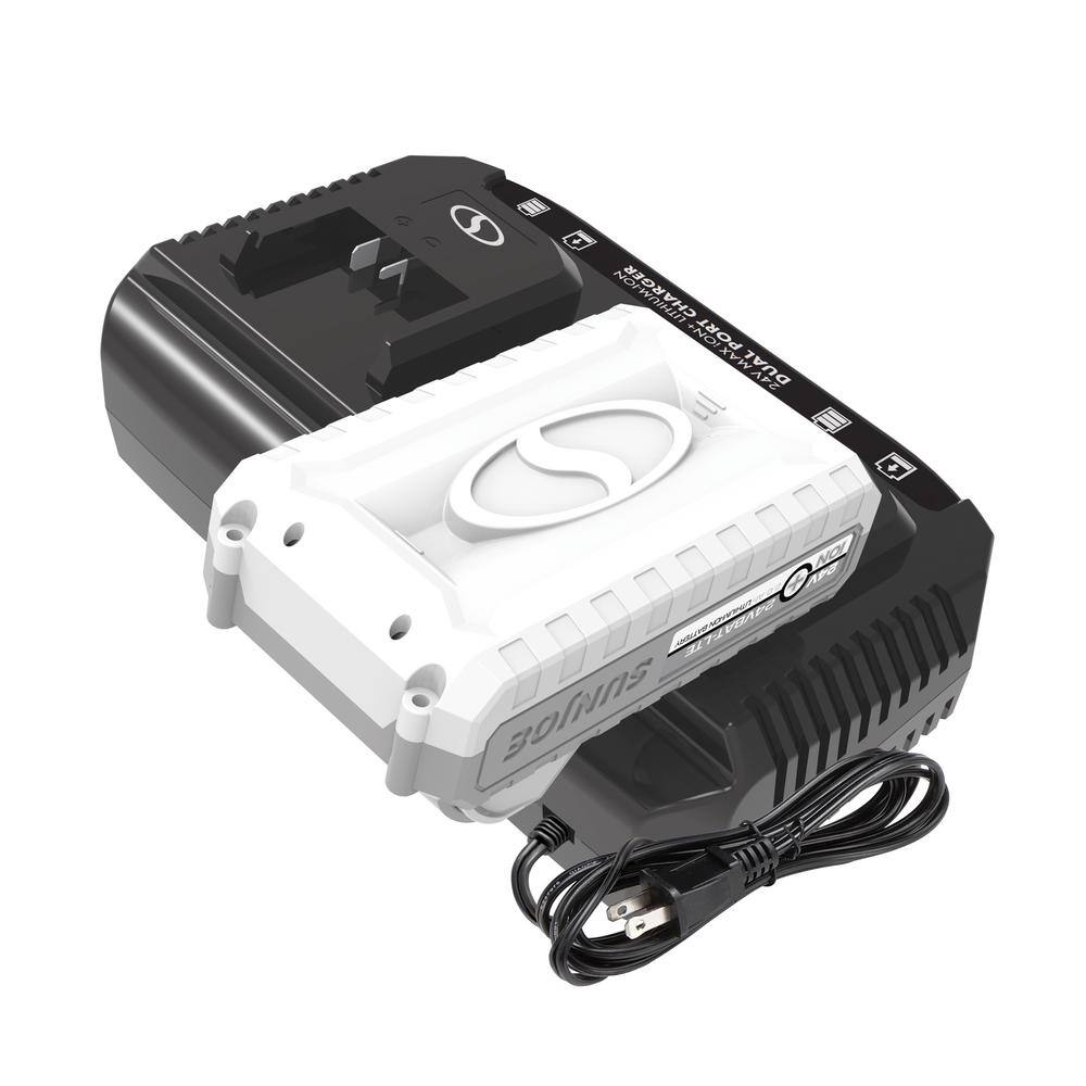 Snow Joe 24VCHRG-DPC 24-Volt Dual Port Quick Charge Docking Station for iBAT24 and 24-Volt BAT Series Batteries