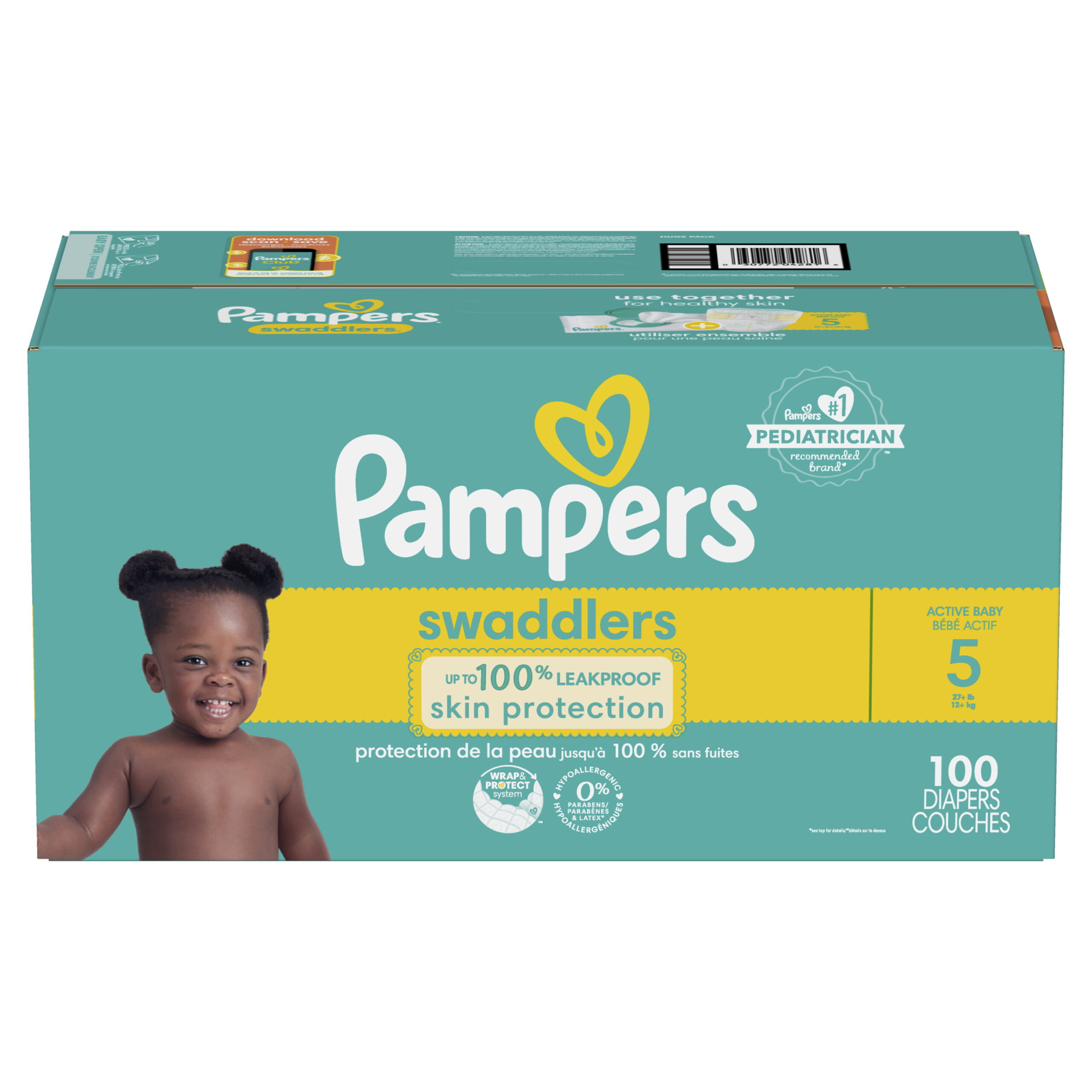 Pampers Swaddlers Diaper. Soft and Absorbent. Size 5. 100 Count