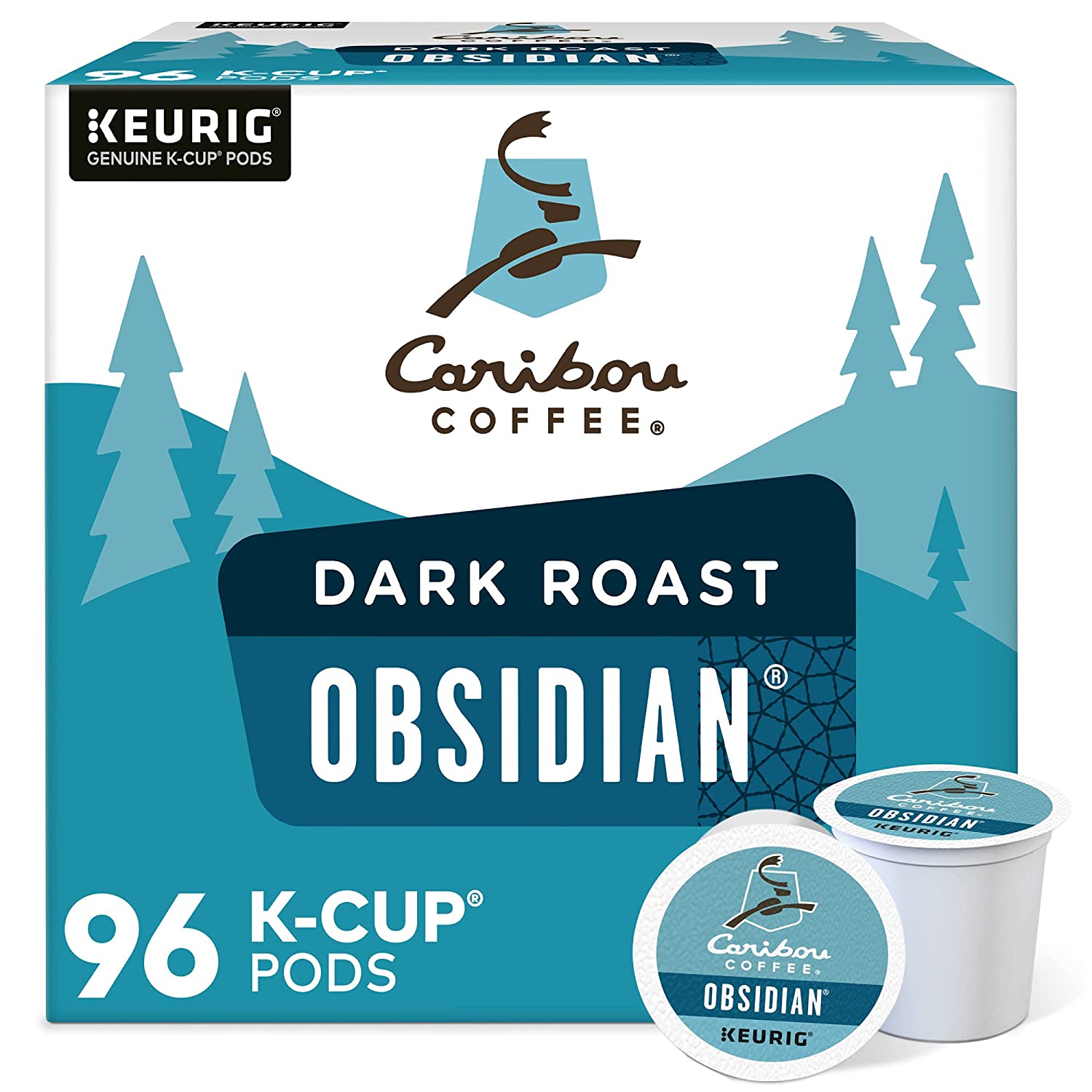Caribou Coffee Obsidian. Single-Serve Keurig K-Cup Pods. Dark Roast Coffee. 24 Count (Pack of 4)