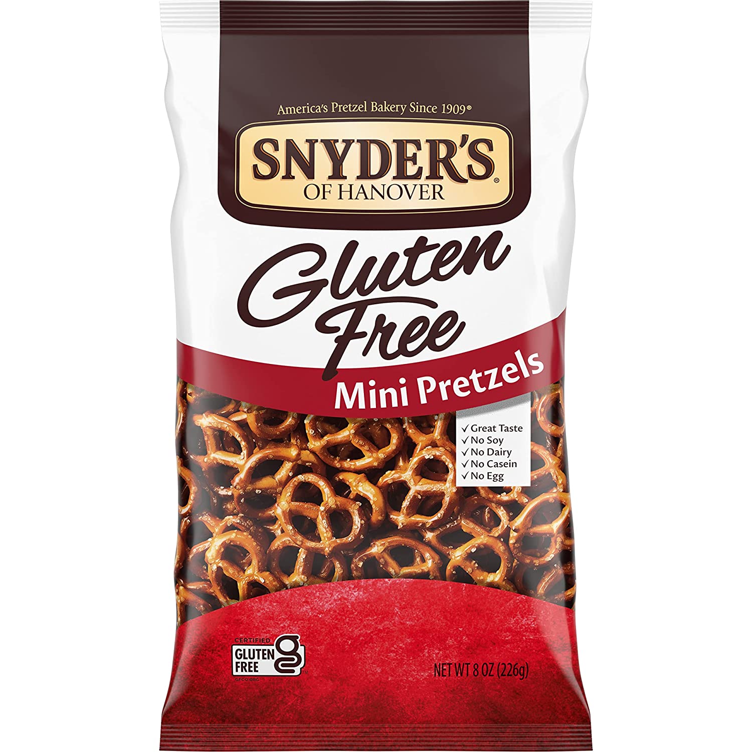 Snyder-s of Hanover Gluten Free Mini Pretzels. 8 Ounce (Pack of 12)