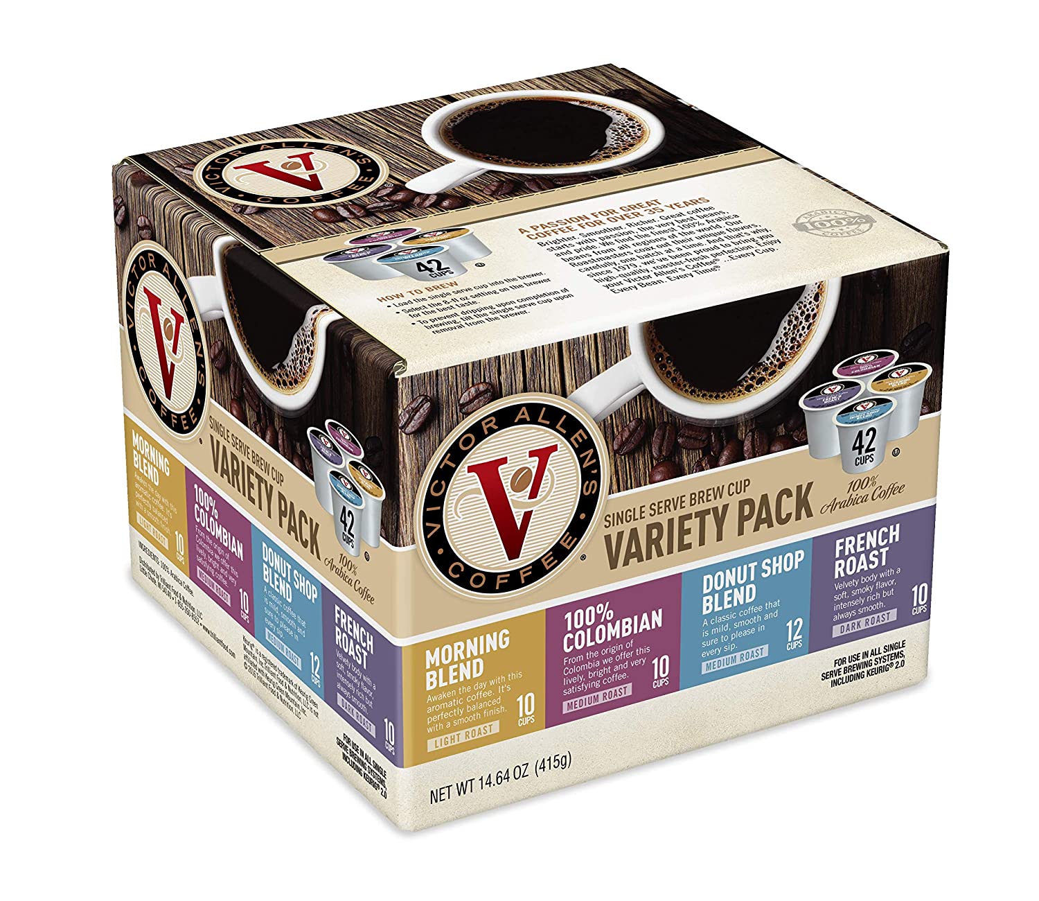 Victor Allen Variety Pack for K-Cup Keurig 2.0 Brewers. 42 Count
