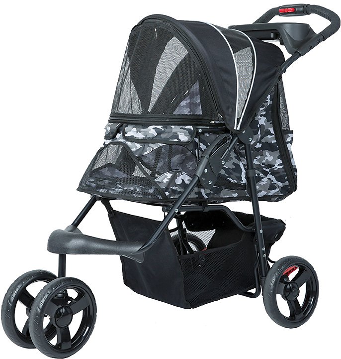 PETIQUE Razzberry Pet Stroller. Black Camo. One Size