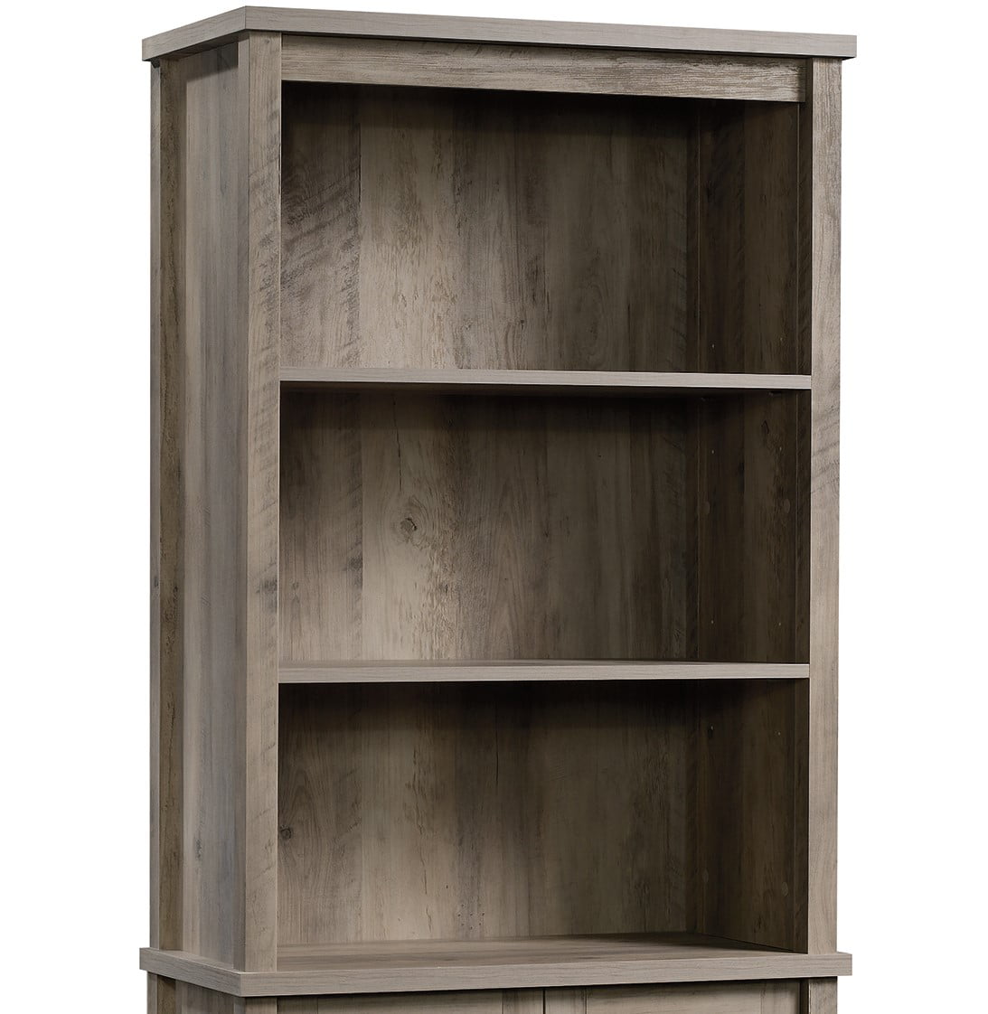 Better Homes & Gardens Modern Farmhouse Library Bookcase with Doors. Rustic Gray Finish