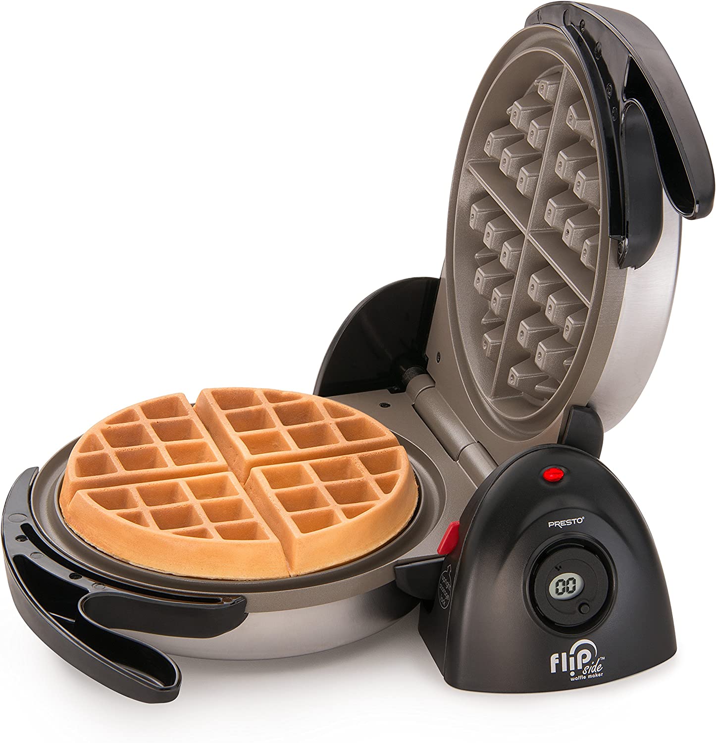 Presto 03510 Ceramic FlipSide Belgian Waffle Maker.Black
