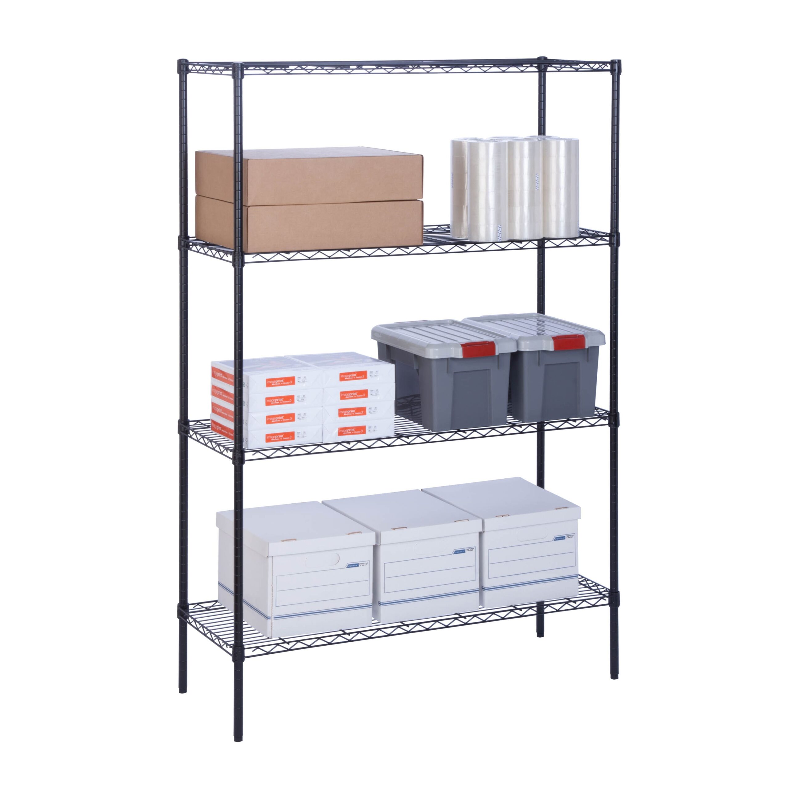 Honey Can Do Black 4-Tier Heavy Duty Adjustable Shelving Unit