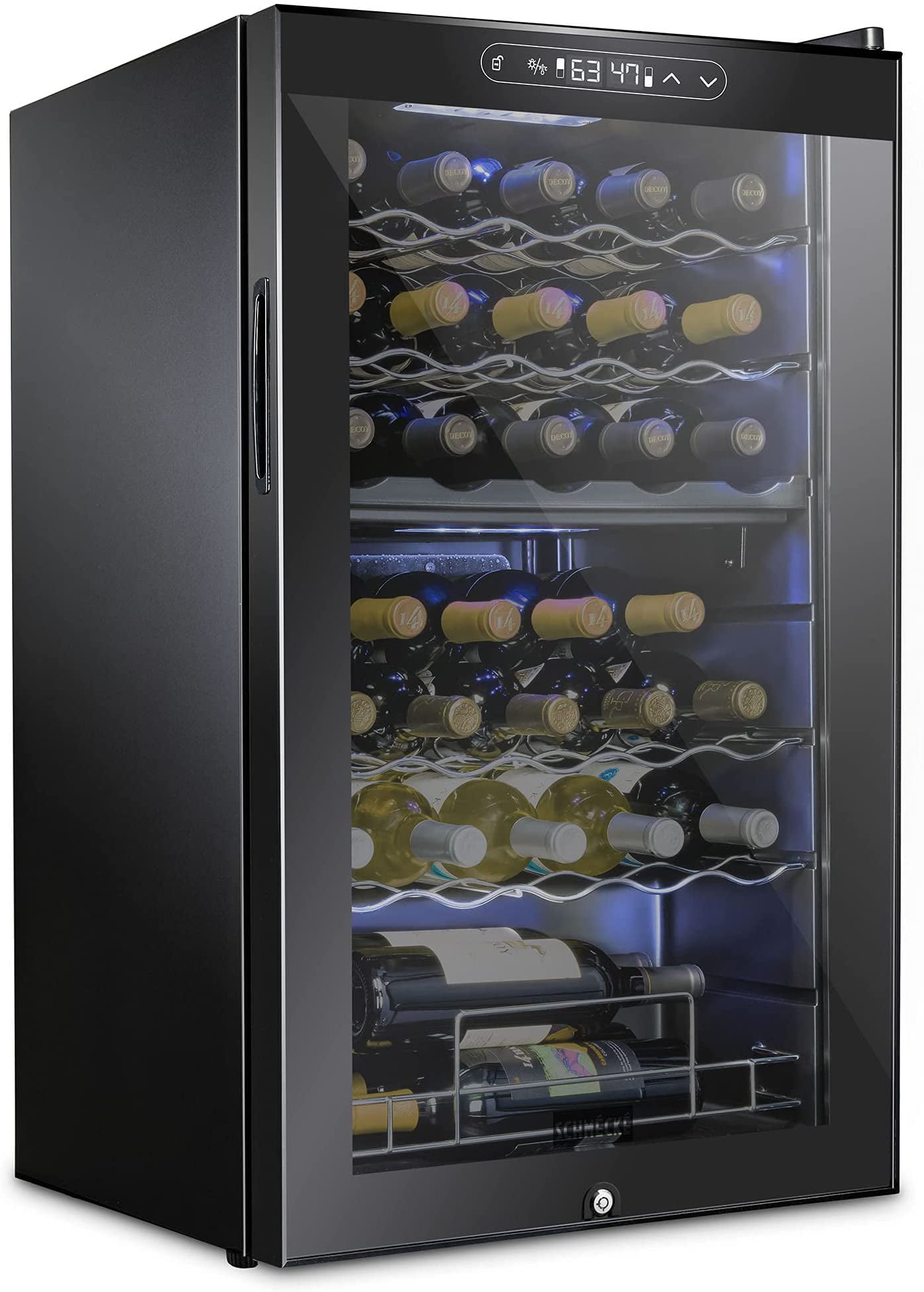 Schmecke Wine Fridge. Dual Freestanding Wine Refrigerator. 33 Bottle Wine Cooler