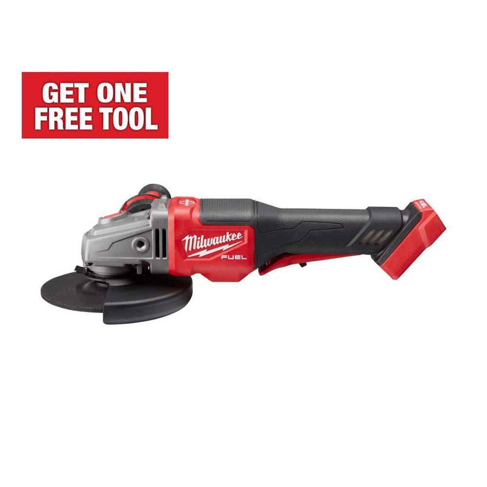 Milwaukee 2980-20 M18 FUEL 18V Lithium-Ion Brushless Cordless 4-1/2 in./6 in. Braking Grinder with Paddle Switch (Tool-Only)