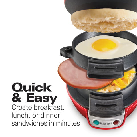 Hamilton Beach Breakfast Sandwich Maker. Red. 25476
