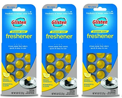 Glisten Disposer Care Garbage Disposal & Drain Freshener Capsules. 3 Pack