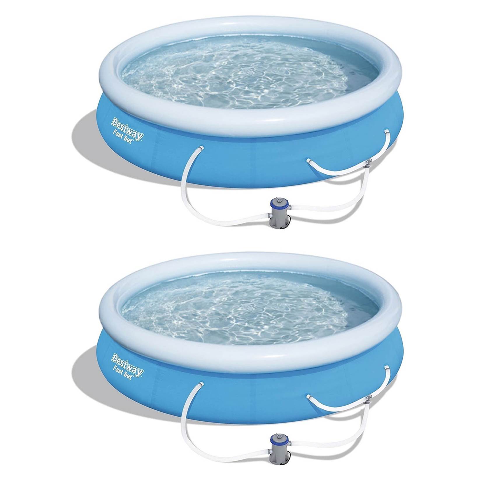 Bestway 12ft x 30in Fast Set Above Ground Swimming Pool w/ Filter Pump (2 Pack)