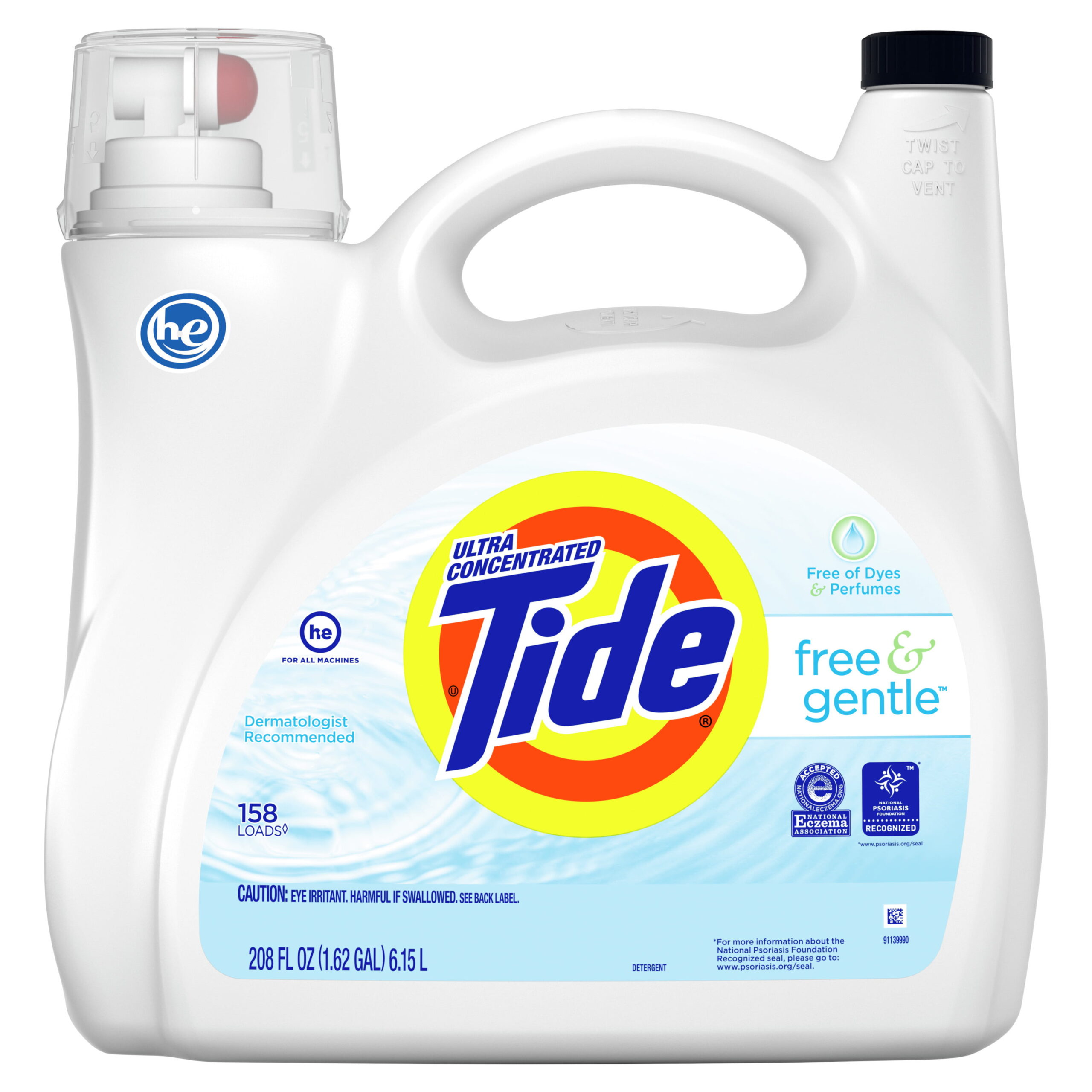 Tide Free & Gentle Liquid Laundry Detergent. 158 loads. 208 fl oz. HE Compatible
