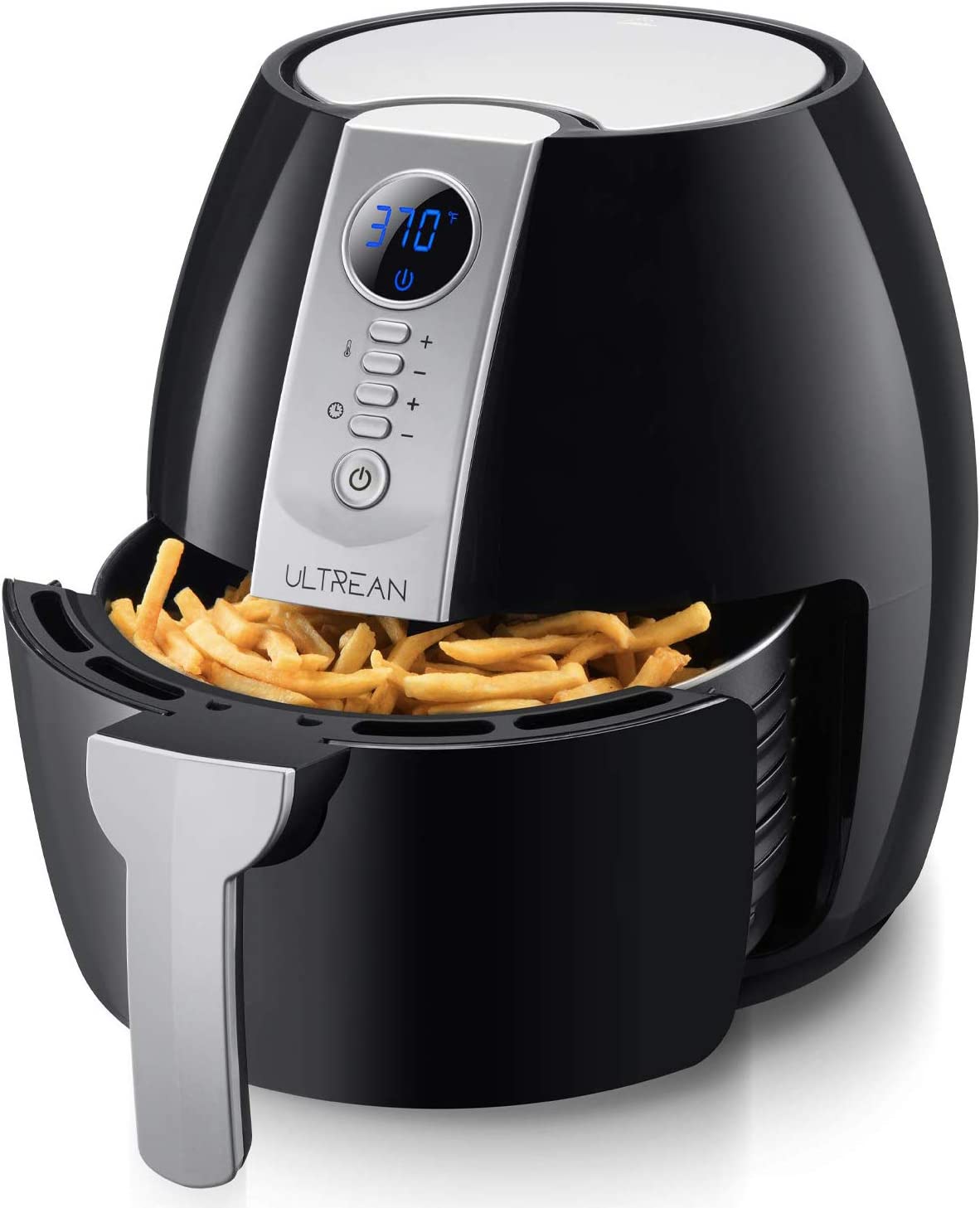 Ultrean Air Fryer. 4.2 Quart (4 Liter) Electric Hot Air Fryers Oven Oilless Cooker with LCD Digital Screen and Nonstick Frying Pot. ETL/UL Certified.1-Year Warranty.1500W (Black)