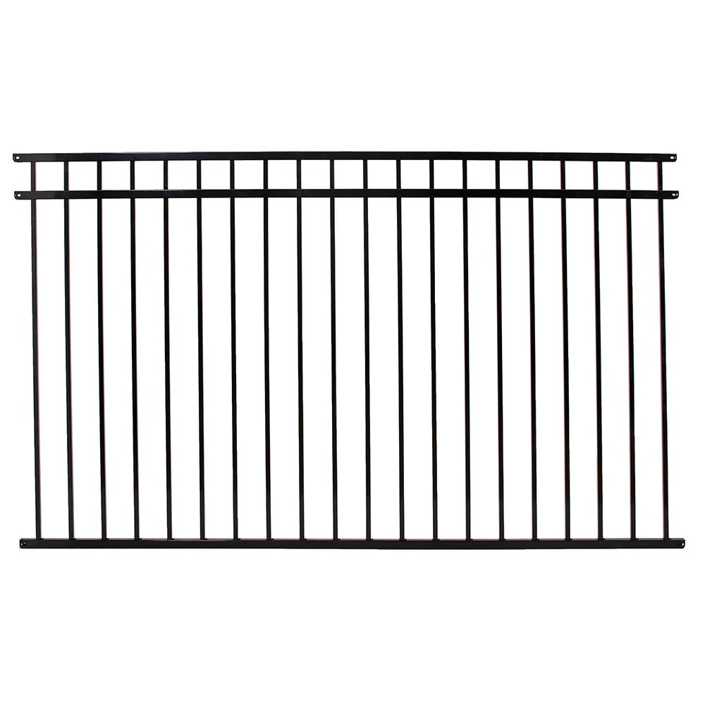 Fortress Building Products Versai 5-ft H x 8-ft W Gloss Black Steel Privacy Fence Panel