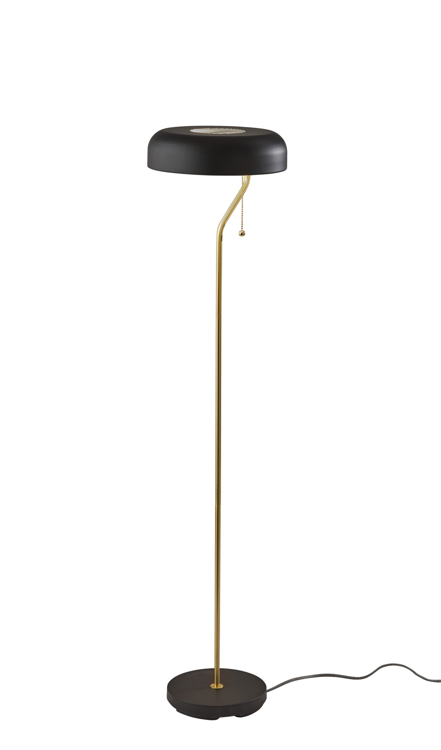 Timothy Floor Lamp with a Black and Antique Brass Finish
