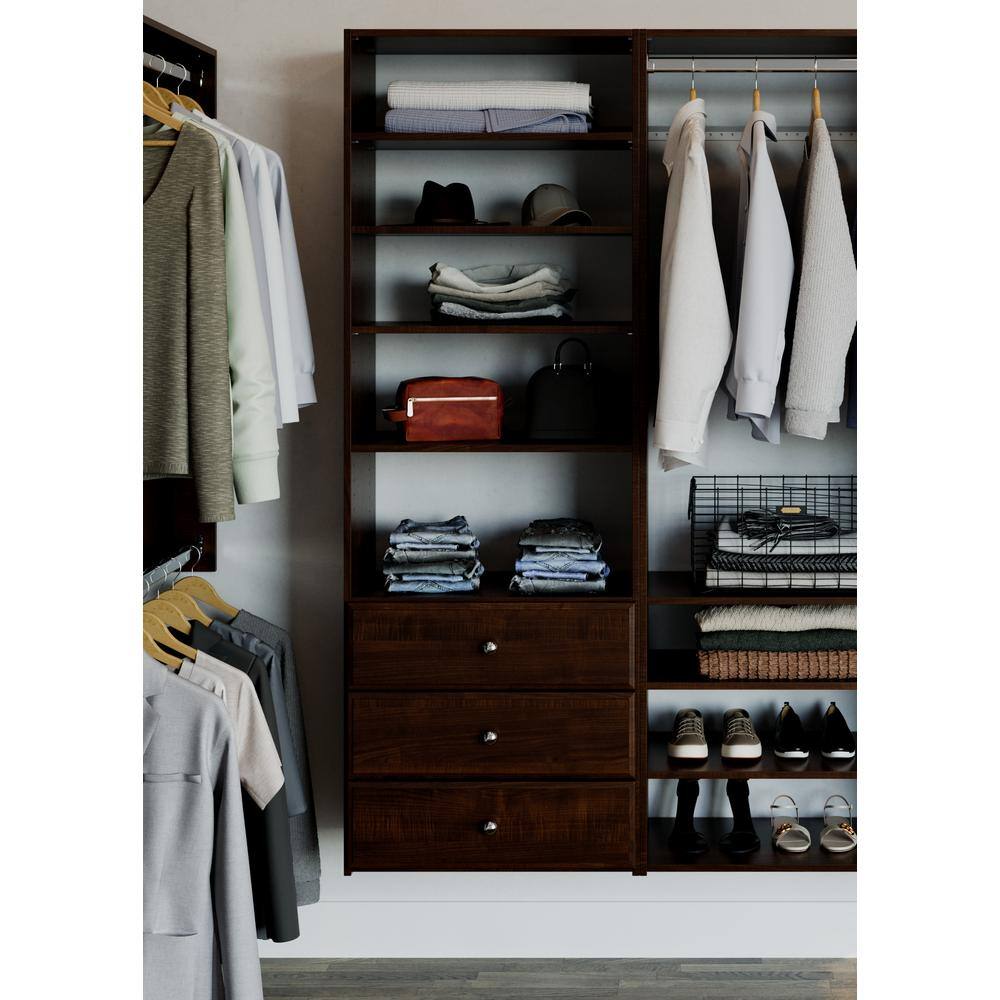 Closet Evolution TR56 Premier Essential 25 in. W Espresso Wood Closet Tower
