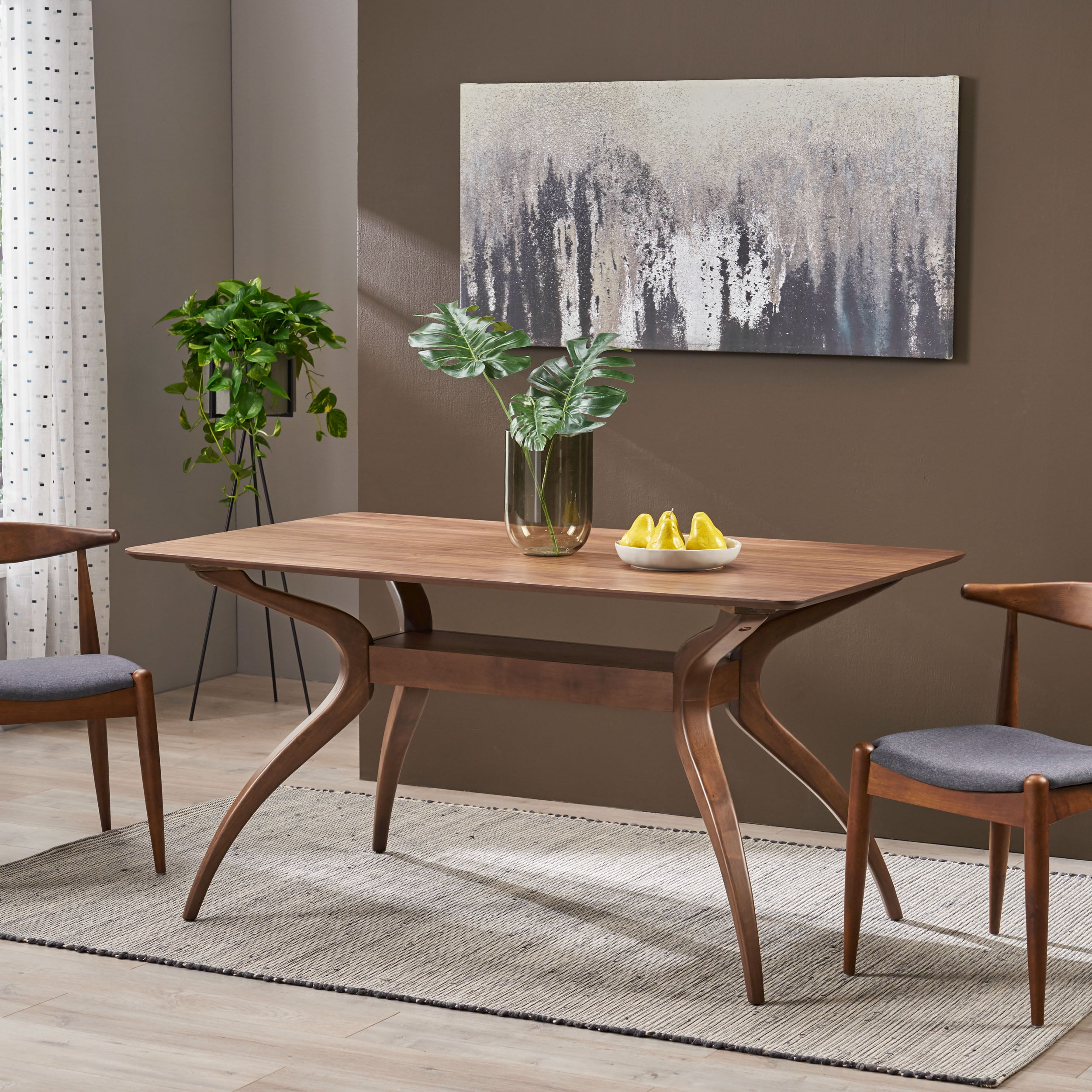 Noble House Bellamy Studios Stieren Dining Table. Natural Walnut