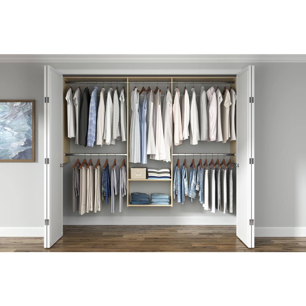 Closet Evolution HG25 Essential 60 in. W - 96 in. W Harvest Grain Wood Closet System