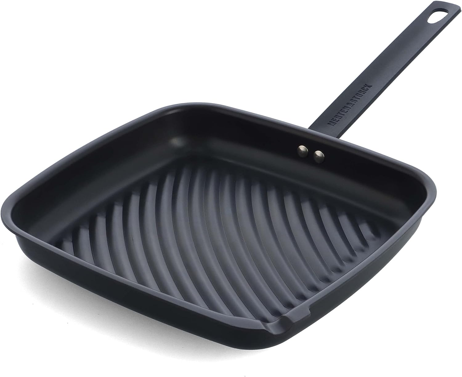 Merten & Storck Pre-Seasoned Carbon Steel Square Grill Pan. Lightweight and Durable. Sear Grill Broil Fry. Induction. Steel Handle