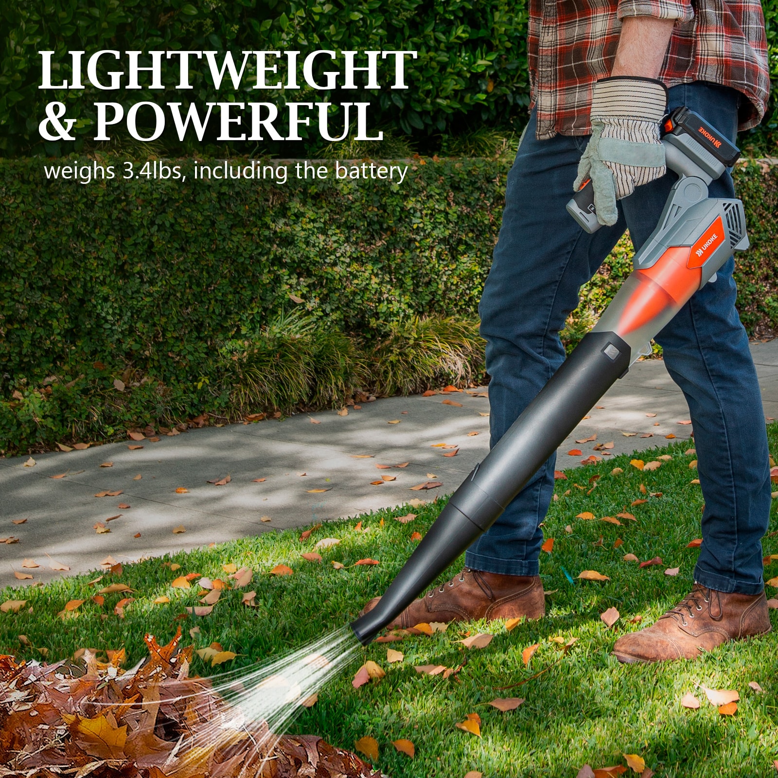 Ukoke U03LB 20-volt 130-CFM 130-MPH Battery Handheld Leaf Blower 2 Ah (Battery and Charger Included)
