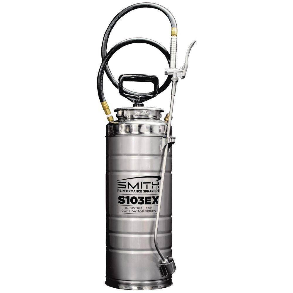 Smith Performance Sprayers 190468 3.5 Gal. Stainless Steel Concrete Compression Sprayer S103EX with Viton Extreme Seals