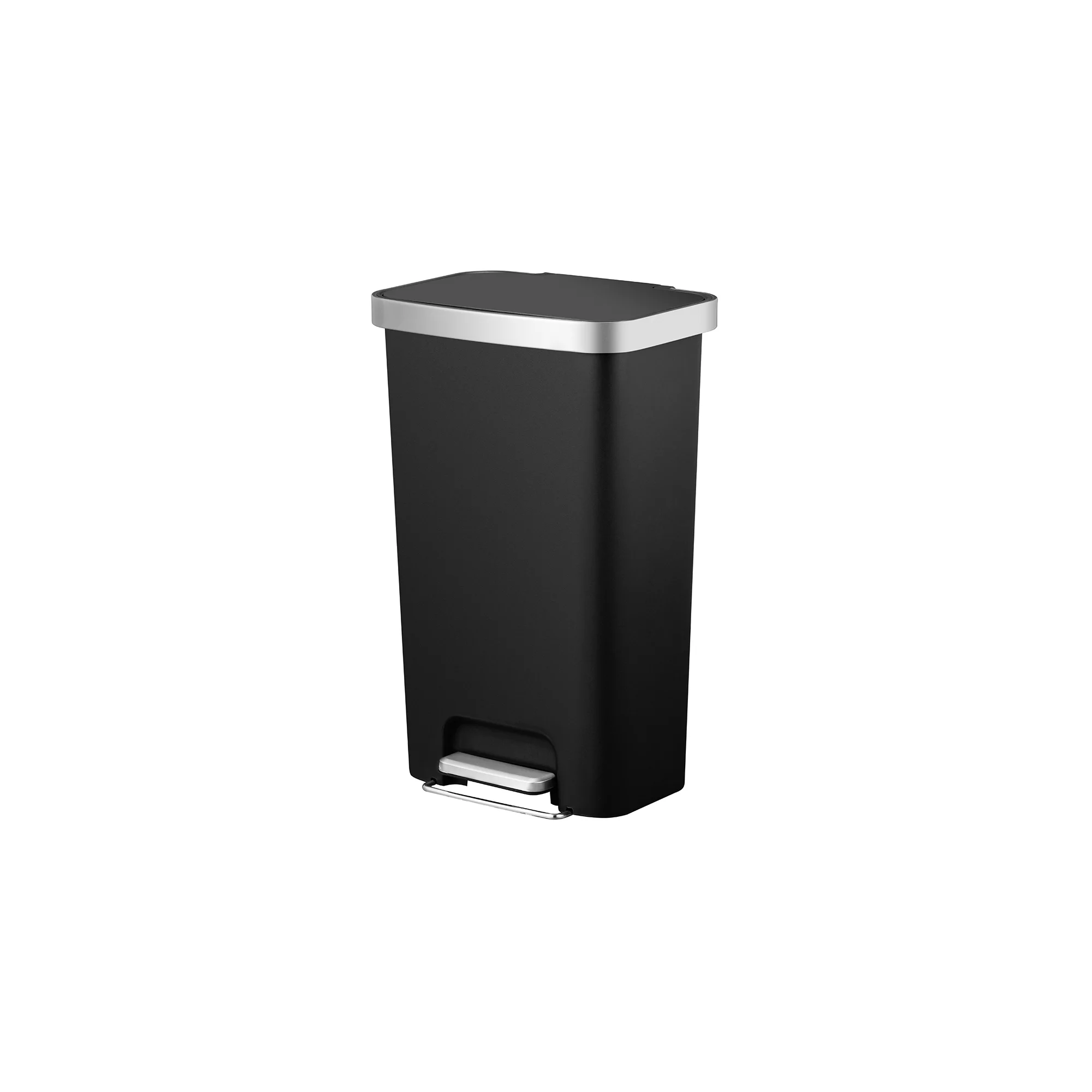 Better Homes & Gardens 11.9 Gallon Trash Can. Plastic Step On Kitchen Trash Can. Black