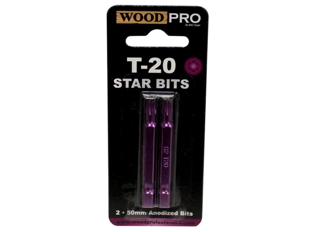 WOODPRO 2-in T20 Torx Steel Hex Shank Screwdriver Bit (100-Piece)