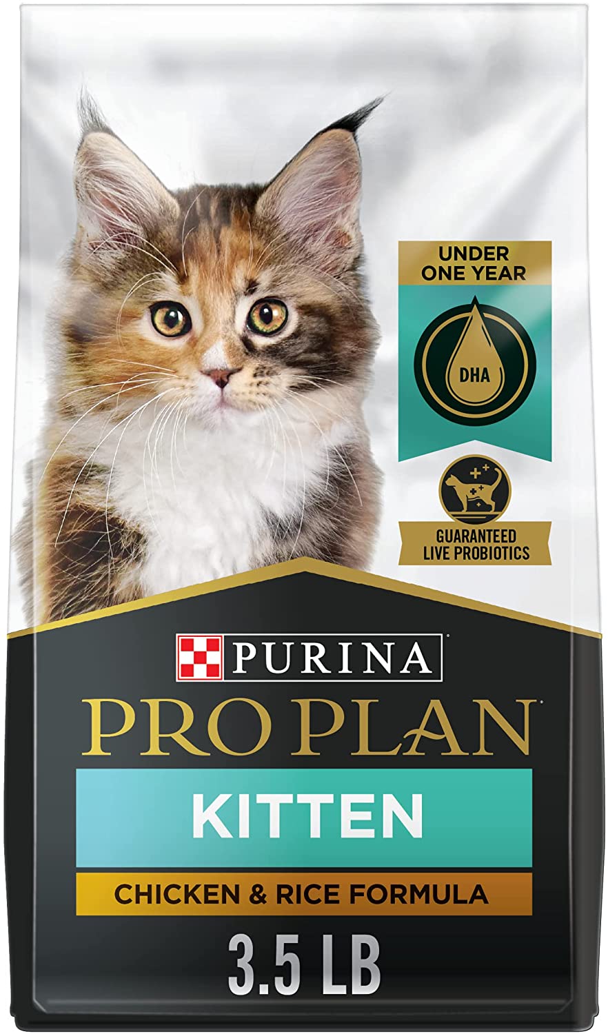Purina Pro Plan With Probiotics. High Protein Dry Kitten Food. Chicken and Rice Formula - 3.5 lb. Bag