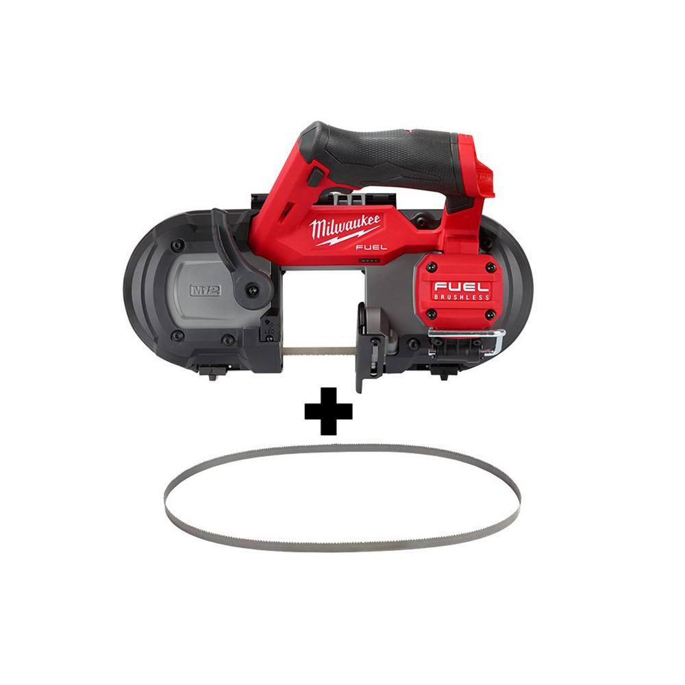 Milwaukee 2529-20-48-39-0631 M12 FUEL 12V Lithium-Ion Cordless Sub-Compact Band Saw with (4) 12/14 TPI Extreme Metal Cutting Band Saw Blades