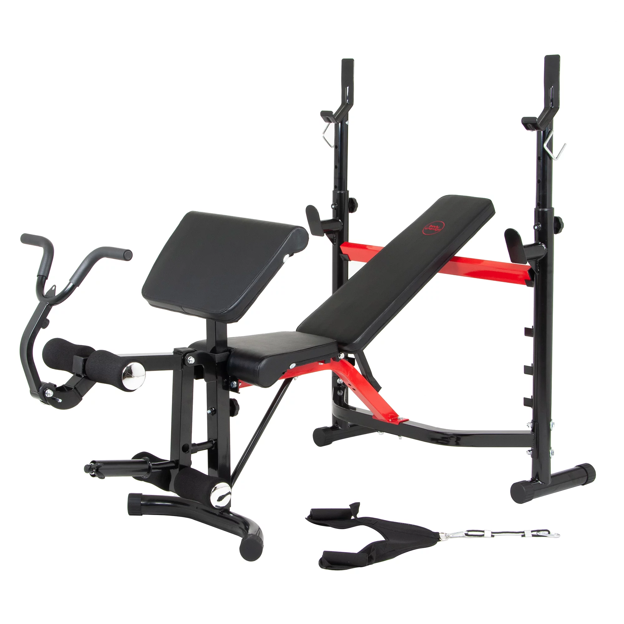 Body Champ BCB5268 Olympic Weight Bench with Arm Curl and Curl Bar Attachment. 300 Lbs. Weight Limit