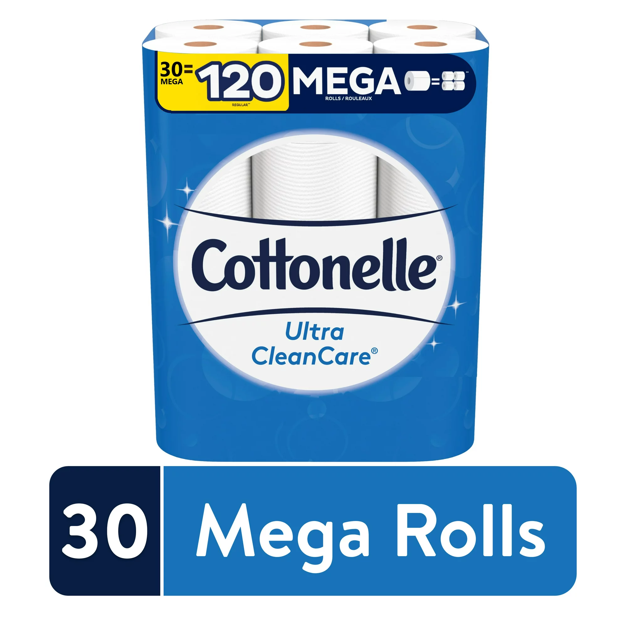 Cottonelle Ultra CleanCare Strong Toilet Paper. 30 Mega Rolls