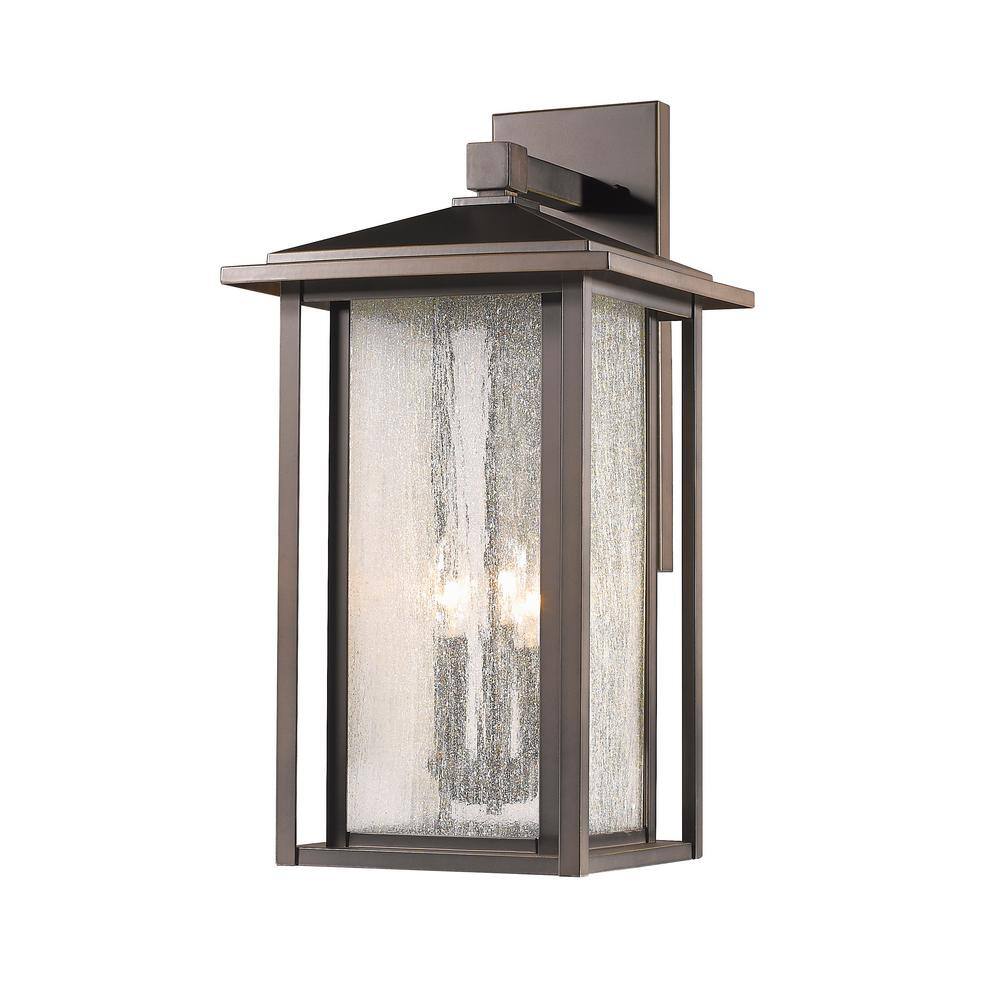 Unbranded  Aspen Oil Rubbed Bronze Outdoor Hardwired Lantern Wall Sconce with No Bulbs Included