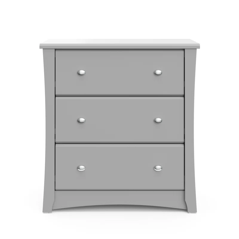 Storkcraft 03663-30F Crescent 3-Drawer Pebble Gray Chest (33.4 in. H x 31.5 in. W x 17 in. D)