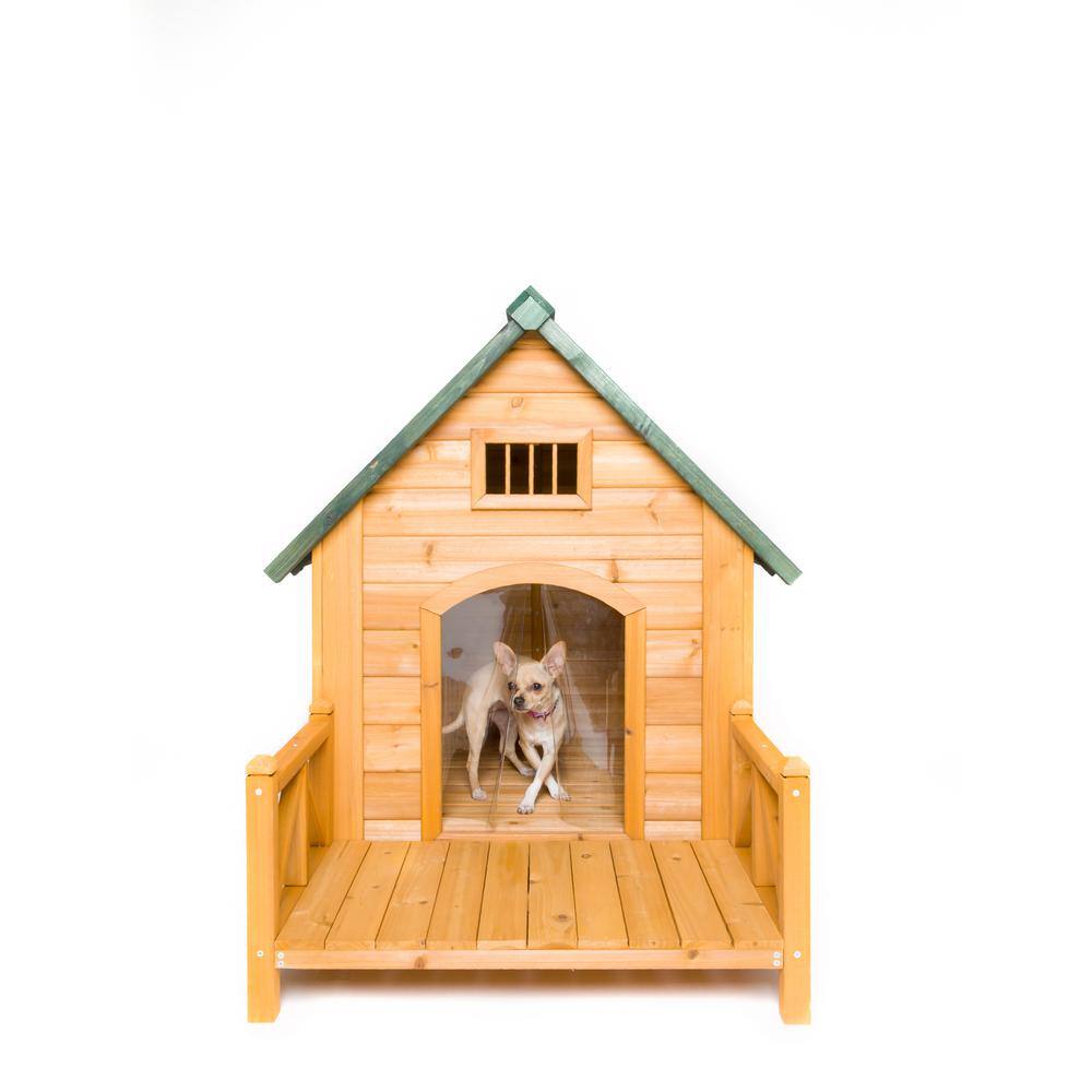 Creative Cedar Designs 2515 K-9 Kastle Dog House with Porch and Door Flaps