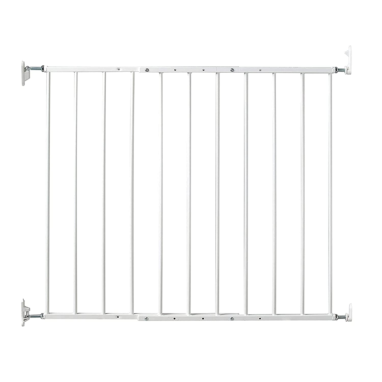 KidCo G2000 Safeway Top of Stairs Quick Release Baby Gate for Blocking Stairs or Hallways and Dividing Rooms. 42.5 x 30.5 Inches. Steel. White