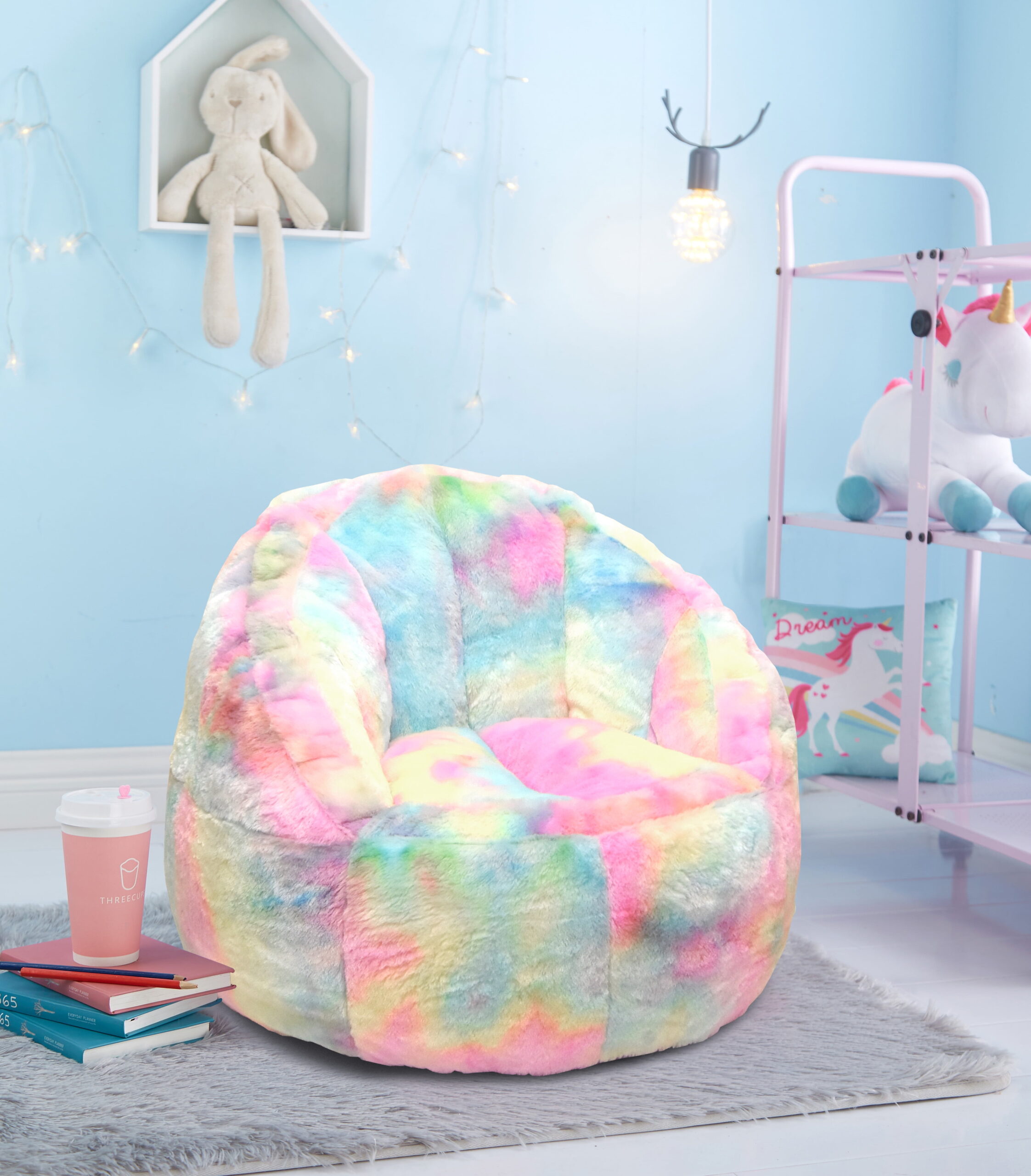 Heritage Club Bean Bag Chair. Pastel Tie Dye