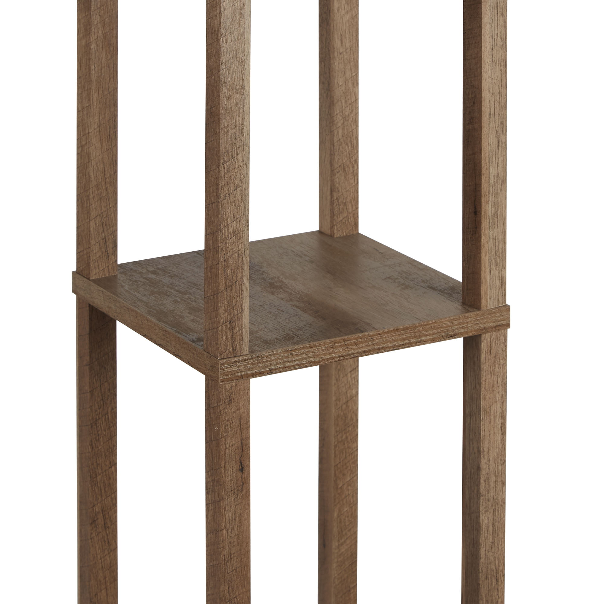 Better Homes & Gardens Wood 62″ Crossmill Floor Lamp with Shelves. Brown