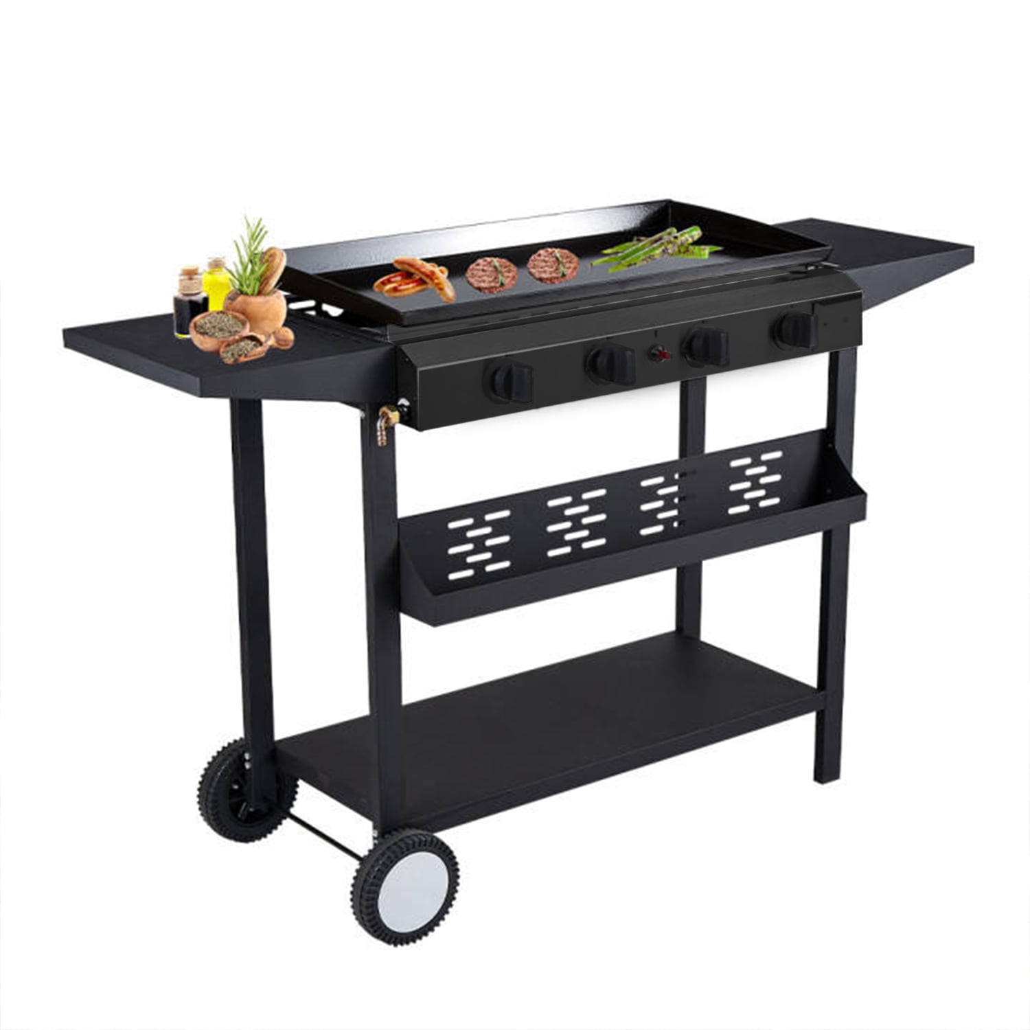 Vebreda 4-Burner 30″ Griddle Propane Gas Grill. Black