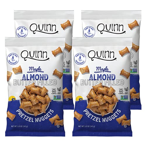Quinn Maple Almond Butter Filled Pretzel Nuggets. 5oz Bags. 4 Count