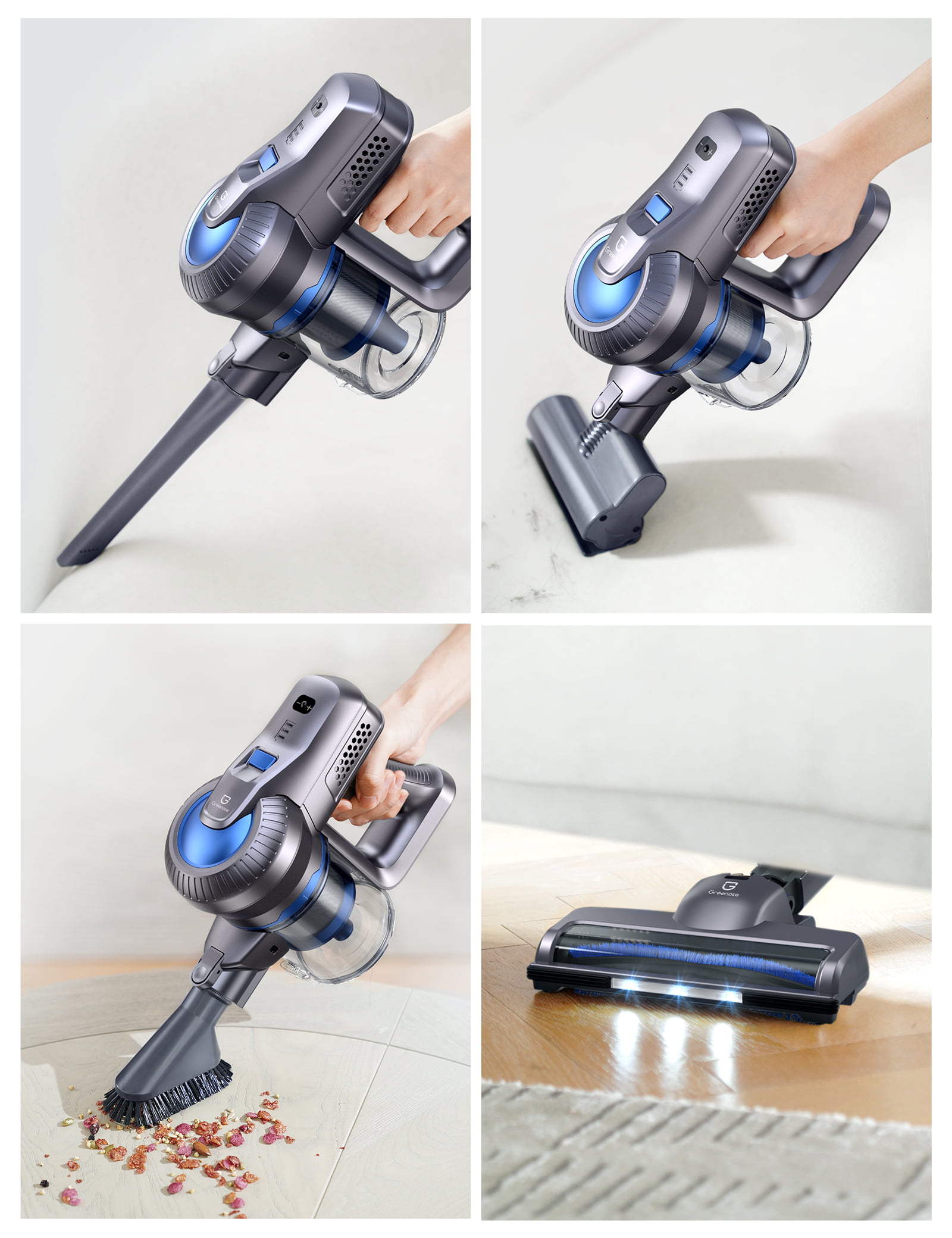 Greenote GSC50 Household Cordless Vacuum Cleaner .23000PA Stick Vacuum.4 in 1 Handheld Lightweight Cleaner.Mother-s Day Gift