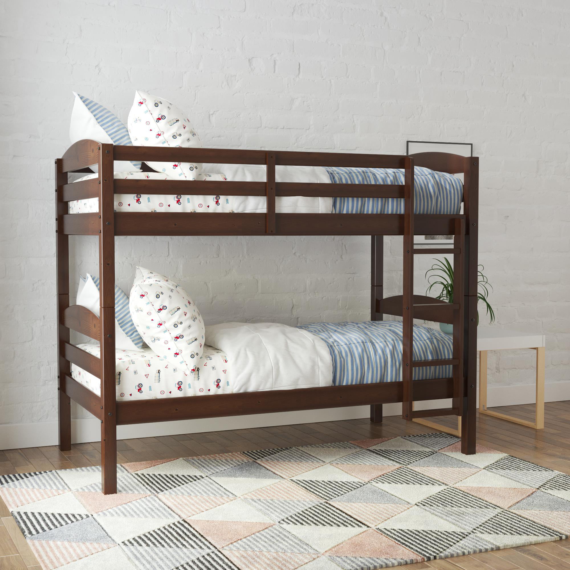 Better Homes & Gardens Leighton Wood Twin-Over-Twin Bunk Bed. Mocha