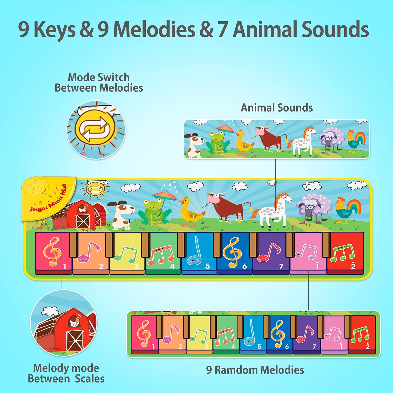Joyjoz Baby Musical Mats with 25 Music Sounds. Musical Toys