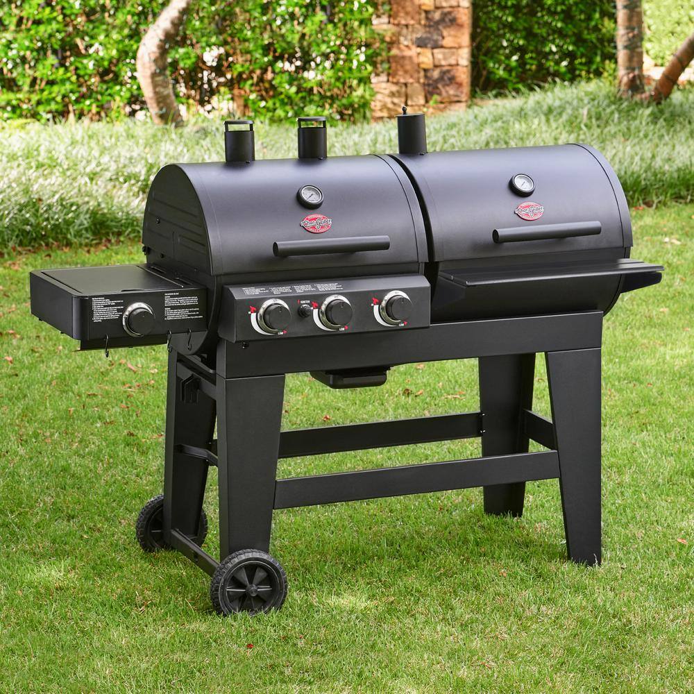 Char-Griller 5650 4-Burner Gas and Propane Charcoal Grill in Black